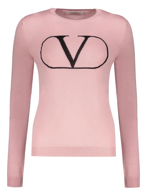 Valentino Garavani logo-detail crew-neck sweater - Pink - zdjęcie produktu nr 1