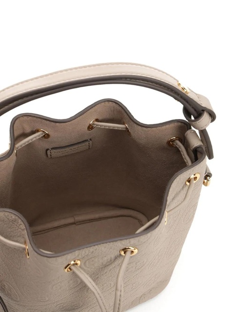 Tory Burch embossed-crest leather mini bucket bag - Neutrals - zdjęcie produktu nr 2