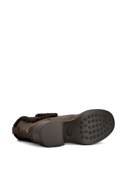 Tod's faux-fur trim Chelsea boots - Brown - zdjęcie produktu nr 2