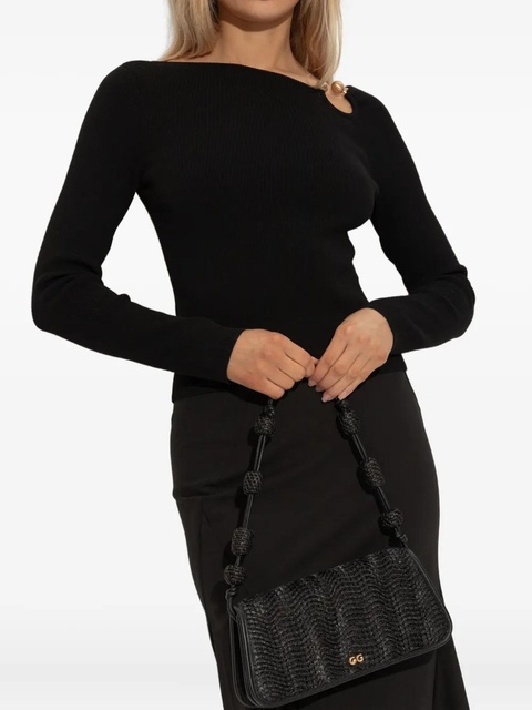 Cult Gaia small Sunniva raffia shoulder bag - Black - zdjęcie produktu nr 2