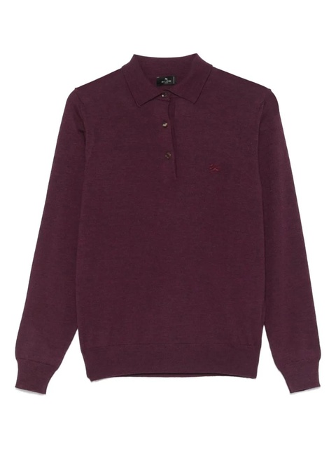 ETRO wool polo shirt - Purple - zdjęcie produktu nr 1
