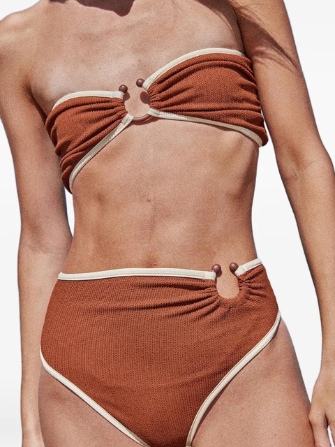 Johanna Ortiz Susurro Del Agua ring-detail bikini bottom - Brown - zdjęcie produktu nr 1