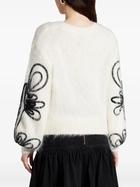 Aje embroidered-design jumper - White - zdjęcie produktu nr 2