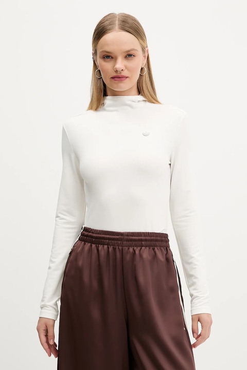 adidas Originals bluza Premium Essentials damska kolor beżowy z kapturem gładka JY2907 - zdjęcie produktu nr 1