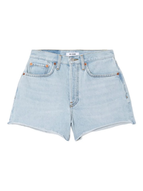 RE/DONE 70s high-rise frayed shorts - Blue - zdjęcie produktu nr 1