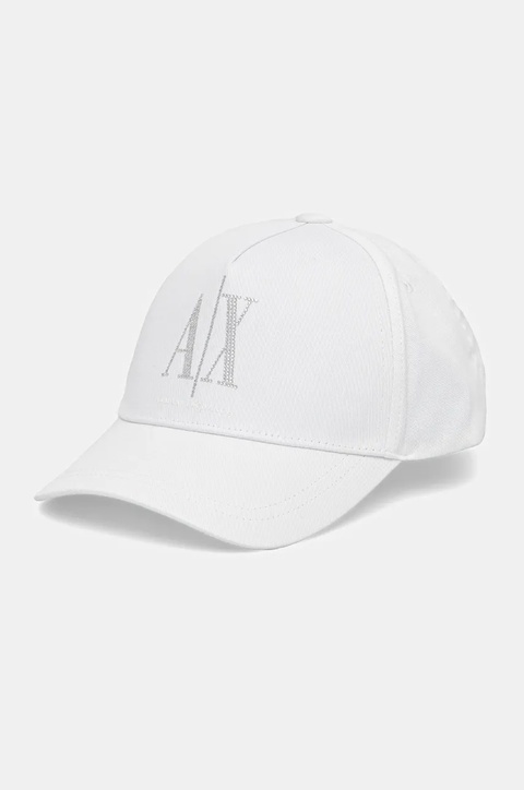 Armani Exchange czapka z daszkiem bawełniana kolor biały z aplikacją XW000957 AF13846 - zdjęcie produktu nr 1