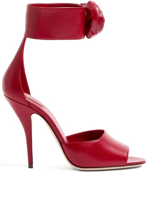 Valentino Garavani 105mm Drip Rose crystal-embellished sandals - Red - zdjęcie produktu nr 1