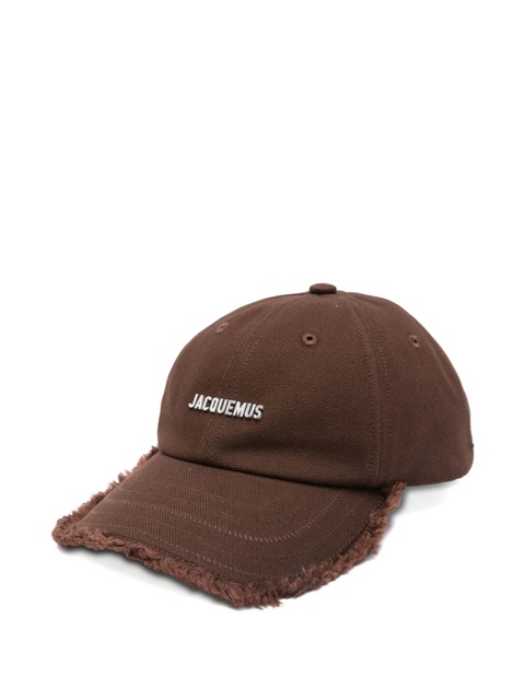 Jacquemus Artichaut frayed-brim baseball cap - Brown - zdjęcie produktu nr 1