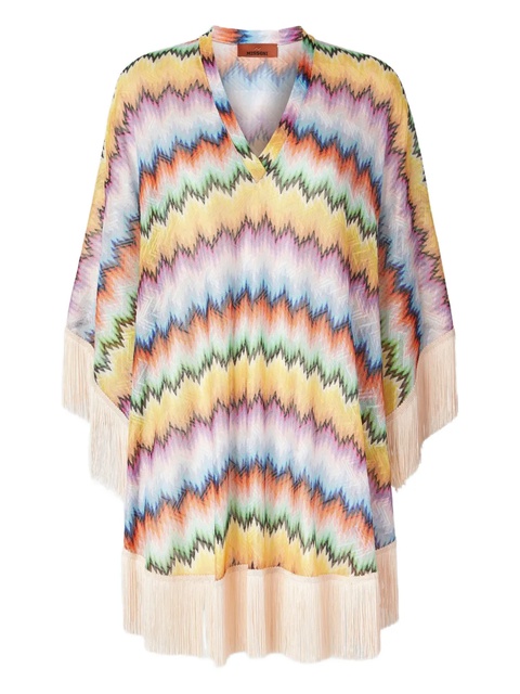 Missoni zigzag-pattern fringed midi dress - Neutrals - zdjęcie produktu nr 1