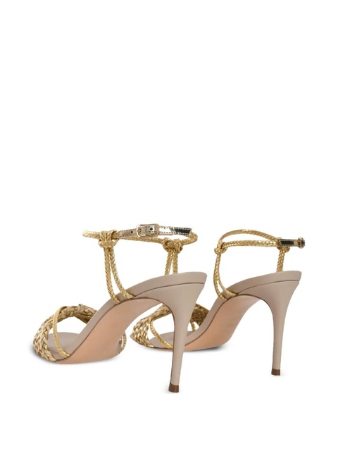 Casadei 111mm interwoven detailing sandals - Gold - zdjęcie produktu nr 2