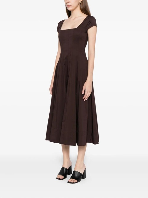 STAUD short-sleeved wells dress - Brown - zdjęcie produktu nr 2