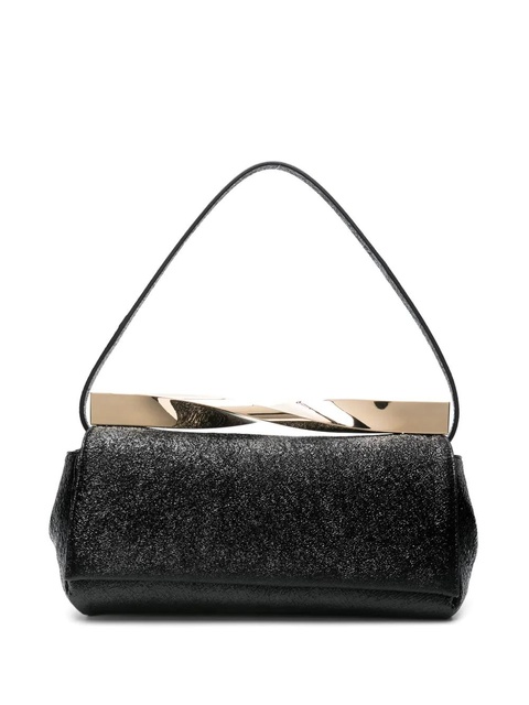 Aquazzura Twist crinkled clutch bag - Black - zdjęcie produktu nr 1