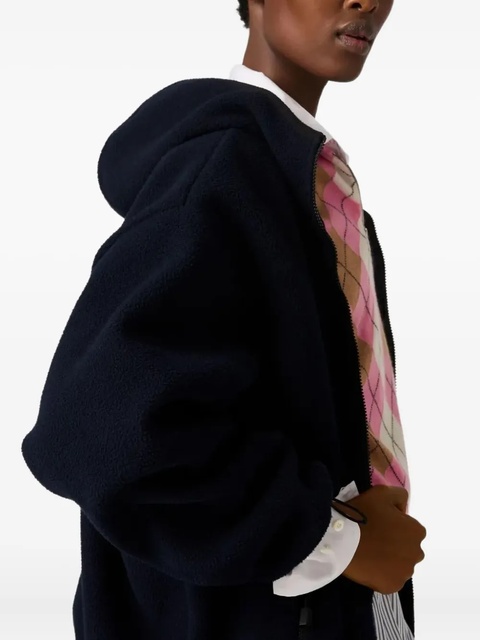Miu Miu hooded fleece zip-up jacket - Blue - zdjęcie produktu nr 2