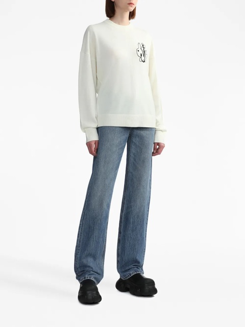 JW Anderson intarsia-knit logo jumper - White - zdjęcie produktu nr 2