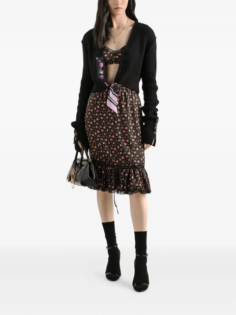 Dolce & Gabbana floral ruffled midi skirt - Black - zdjęcie produktu nr 2