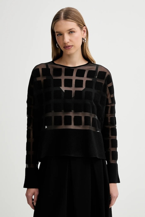 Liviana Conti sweter wełniany damskie kolor czarny lekki L5WA79 - zdjęcie produktu nr 1