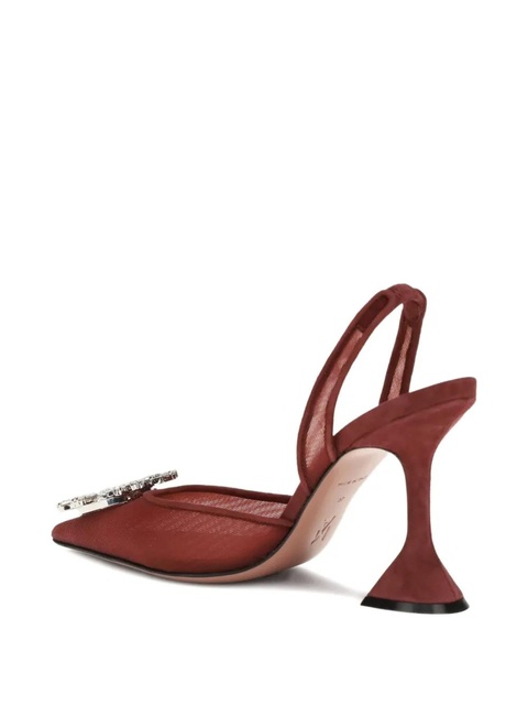 Amina Muaddi 95mm Begum crystal-embellished heeled sandals - Red - zdjęcie produktu nr 2