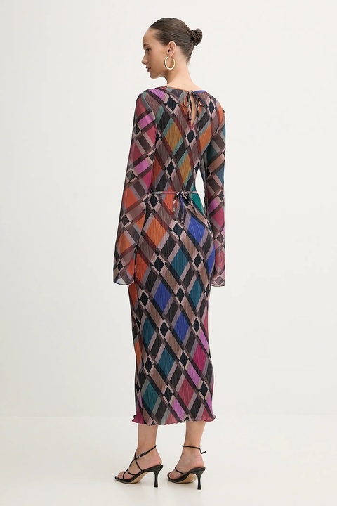 Never Fully Dressed sukienka kolor brązowy midi prosta NFDDR3029 - zdjęcie produktu nr 2