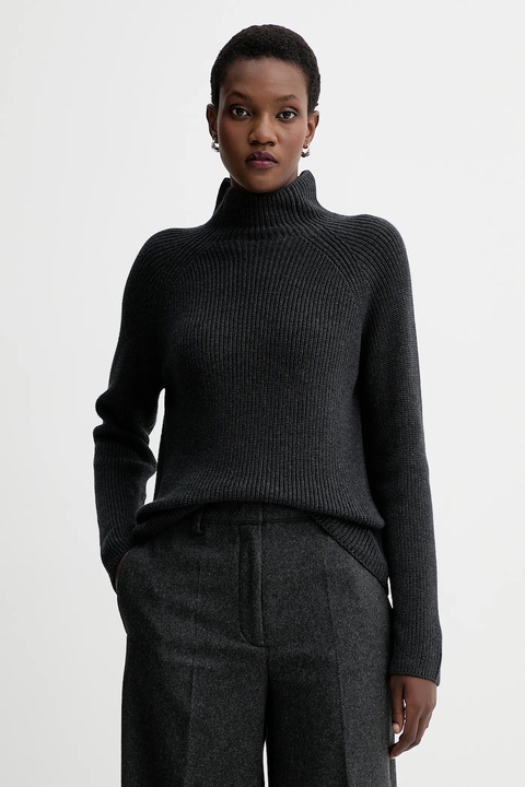 Marc O'Polo sweter bawełniany kolor szary z półgolfem M09605960009 - zdjęcie produktu nr 1
