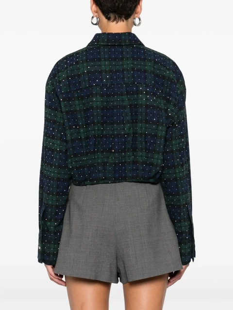 Maje rhinestone-embellished checked shirt - Blue - zdjęcie produktu nr 2