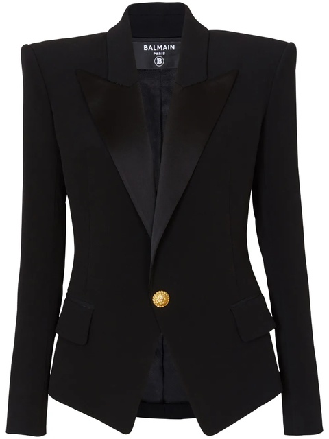 Balmain satin-lapel single-breasted blazer - Black - zdjęcie produktu nr 1
