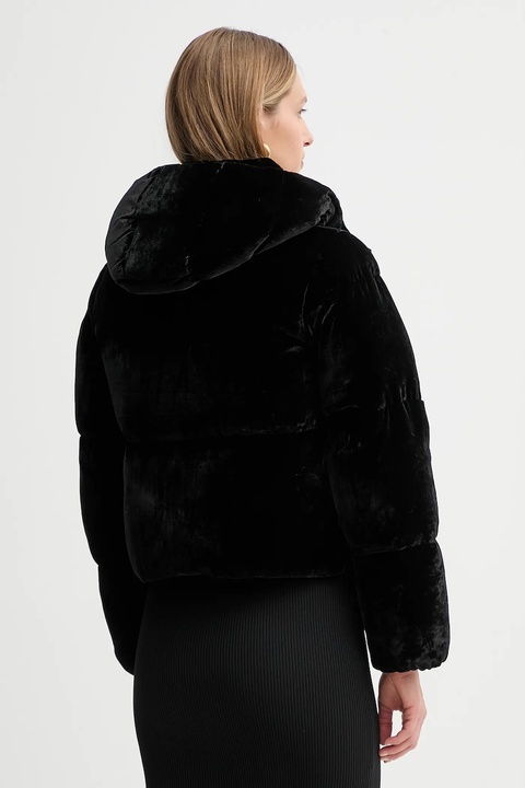 Elisabetta Franchi kurtka welurowa kolor czarny zimowa PI82D56E2 - zdjęcie produktu nr 2