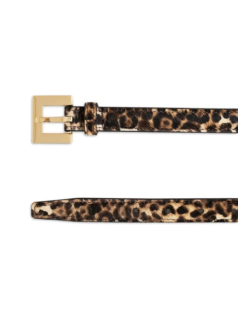 ANINE BING leopard-print square-buckle belt - Brown - zdjęcie produktu nr 2