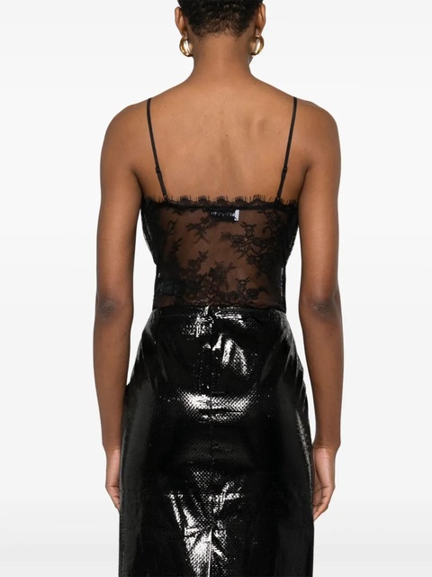 Self-Portrait dot-pattern mesh bodysuit - Black - zdjęcie produktu nr 2