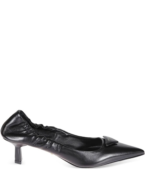 Prada 55mm ruched pointed pumps - Black - zdjęcie produktu nr 1