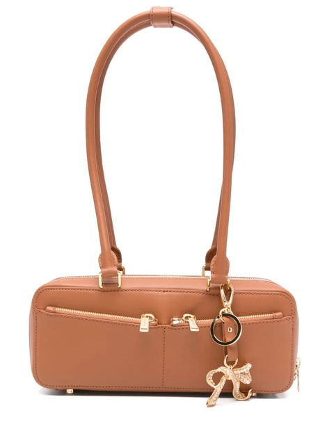 Self-Portrait crystal-embellished tote bag - Brown - zdjęcie produktu nr 1