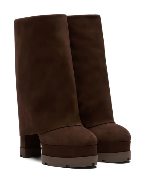 Casadei fold-over platform boots - Brown - zdjęcie produktu nr 1