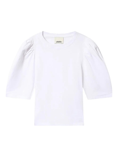 ISABEL MARANT Maeliss Tee puff-sleeve T-shirt - White - zdjęcie produktu nr 1
