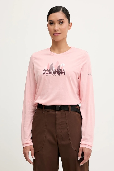 Columbia longsleeve Ruby Springs kolor różowy 2135241 - zdjęcie produktu nr 1