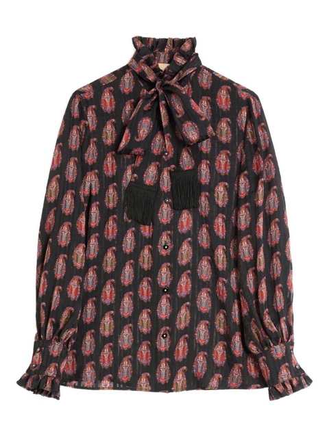 Valentino Garavani bow-tie printed blouse - Black - zdjęcie produktu nr 1