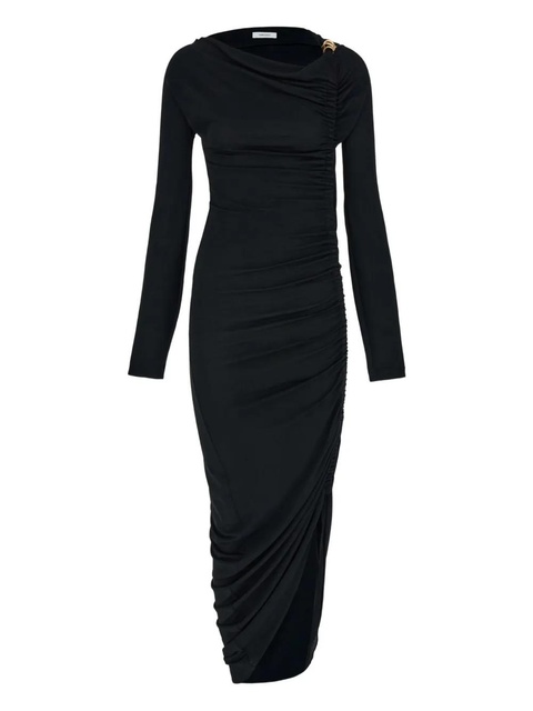 Ferragamo boat-neck ruched asymmetric dress - Black - zdjęcie produktu nr 1