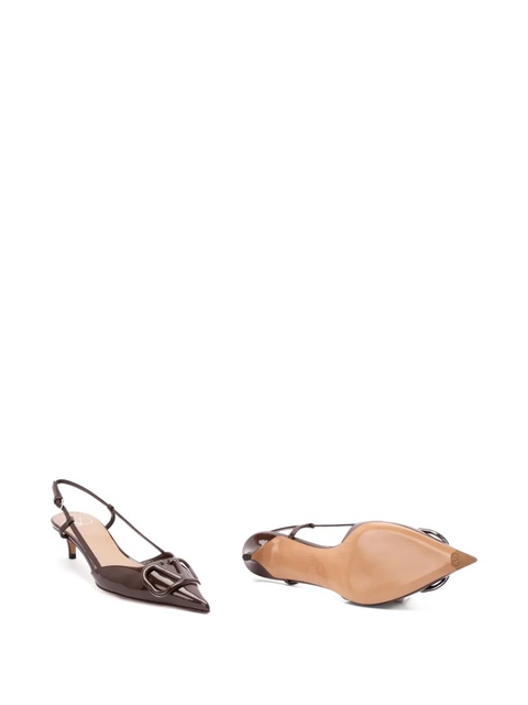 Valentino Garavani 40mm VLogo Signature slingback pumps - Zwx bark brown - zdjęcie produktu nr 2