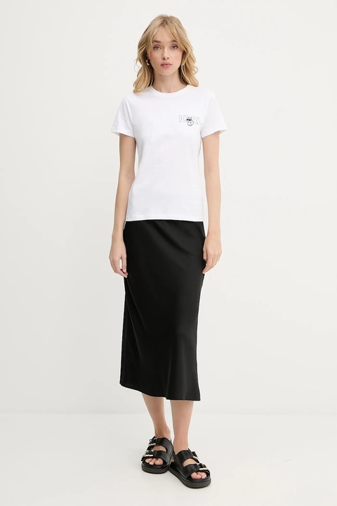 Karl Lagerfeld t-shirt bawełniany damski kolor biały A3W17085 - zdjęcie produktu nr 2