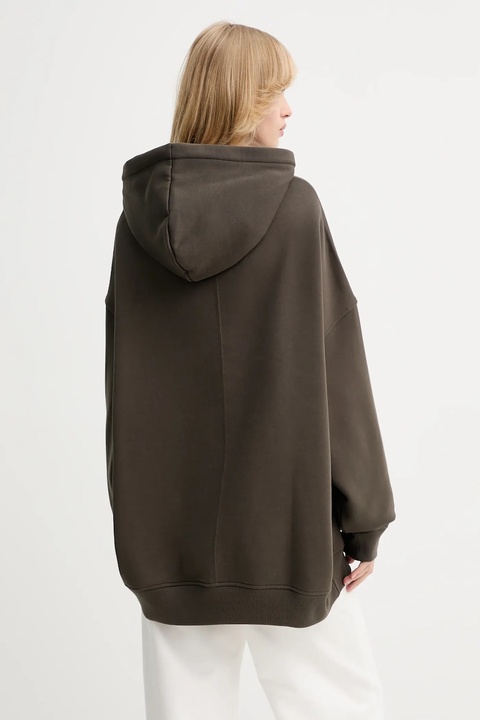 adidas Originals bluza Ess Lin Hoodie damska kolor zielony z kapturem z nadrukiem JW1029 - zdjęcie produktu nr 2
