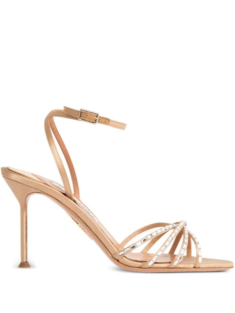 Aquazzura crystal-embellished slingback sandals - Neutrals - zdjęcie produktu nr 1