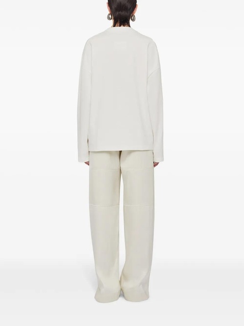 Jil Sander logo-print long-sleeve T-shirt - White - zdjęcie produktu nr 2