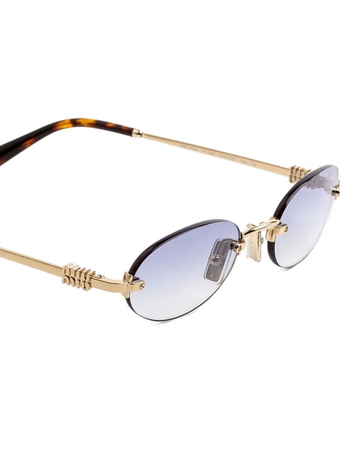 Miu Miu Eyewear oval-frame sunglasses - Gold - zdjęcie produktu nr 1