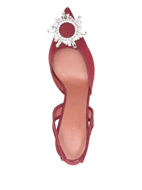 Amina Muaddi 95mm Begum embellished slingback pumps - Red - zdjęcie produktu nr 1
