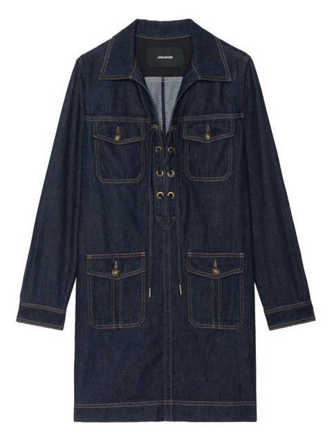 Zadig&Voltaire Remacha lace-up pocket mini dress - Blue - zdjęcie produktu nr 1