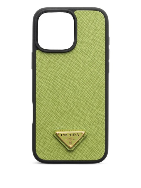 Prada logo-plaque iPhone 16 Pro Max case - Green - zdjęcie produktu nr 1