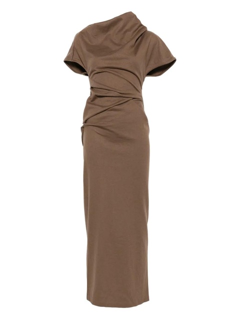 ENTIRE STUDIOS high-neck draped midi dress - Brown - zdjęcie produktu nr 2