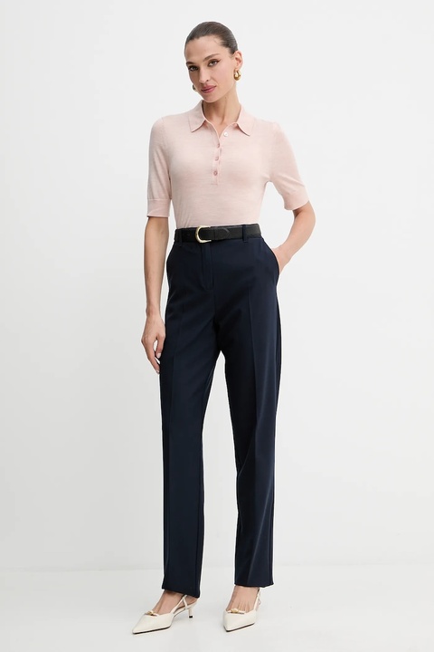 BOSS polo wełniane damski kolor pomarańczowy 50545015 - zdjęcie produktu nr 2