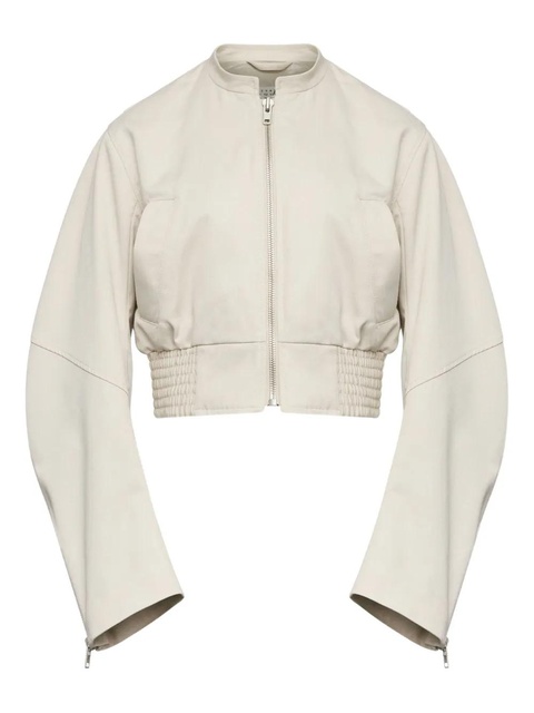 MM6 Maison Margiela zip-up ruched bomber jacket - Neutrals - zdjęcie produktu nr 1