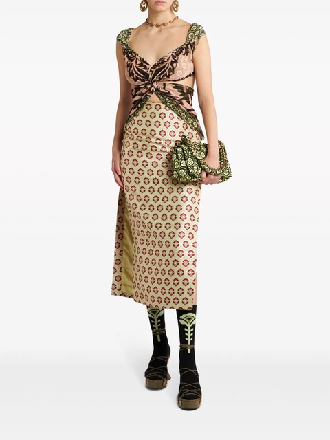 ETRO floral-jacquard pencil skirt - Green - zdjęcie produktu nr 2