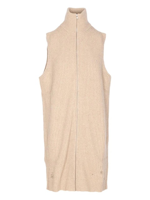 MM6 Maison Margiela high-neck zip-front top - Neutrals - zdjęcie produktu nr 1
