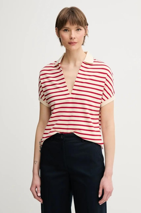 Tommy Hilfiger polo damski kolor czerwony WW0WW44512 - zdjęcie produktu nr 1